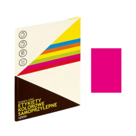Etichete autocolante Grand 150-1063, 1/A4, 210x297mm, permanente, colturi drepte, roz fluorescent, top 25 coli