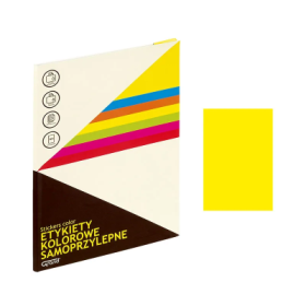 Etichete autocolante Grand 150-1065, 1/A4, 210x297mm, permanente, colturi drepte, galben fluorescent, top 25 coli