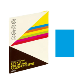 Etichete autocolante Grand 150-1365, 1/A4, 210x297mm, permanente, colturi drepte, albastru fluorescent, top 25 coli