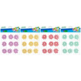 Abtibilduri - flori, diverse culori, set 9 buc, Craft with Fun, 480880