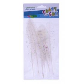 Accesorii creatie - pene, alb, 13-17cm, set 6 buc, Craft with Fun, 463669