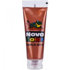 Culoare acrilica 75 ml, aramiu metalizat, Nova Color