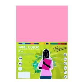 Carton colorat A4 Fabrisa, 180g/mp, roz fluorescent, top 250 coli