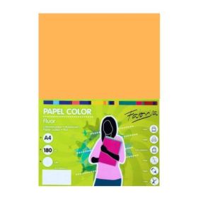 Carton colorat A4 Fabrisa, 180g/mp, portocaliu fluorescent, top 250 coli