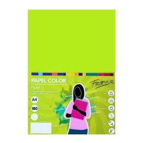Carton colorat A4 Fabrisa, 180g/mp, verde fluorescent, top 250 coli