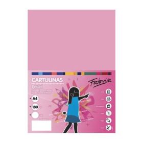 Carton colorat A4 Fabrisa, 180g/mp, roz pastel, top 50 coli