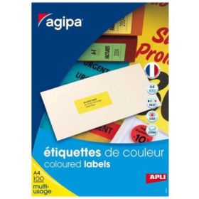 Etichete autocolante Agipa 119030, 27/A4, 70x31mm, permanente, colturi drepte, alb, top 100 coli (2700 etichete)
