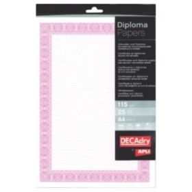 Hartie tip diploma A4 DECAdry Spiral OSD4041, 115g/mp, rosu, set 25 coli