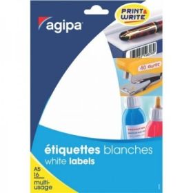 Etichete autocolante Agipa 111832, 77/A6, 8 mm, permanente, rotund, albastru, top 6 coli (462 buc.)