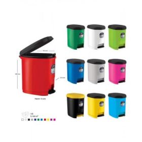 Cos de gunoi ARK 1380, pentru hartie, 9 litri, plastic, cu pedala pentru ridicarea capacului, alb