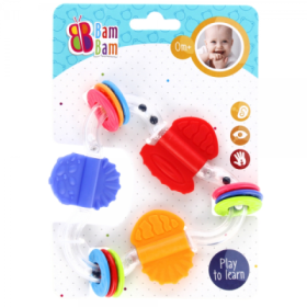 Jucarie bebelusi zornaitoare triunghi, Bam Bam 515054, 0+ luni
