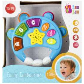 Jucarie bebelusi cu sunete si lumini, tamburina, Bam Bam 515006, 18+ luni