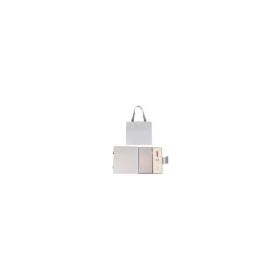 Set cadou stilou alb/auriu + agenda mate A6 Cresco Classic Premium 8300222 CL-06, cutie argintie magnet