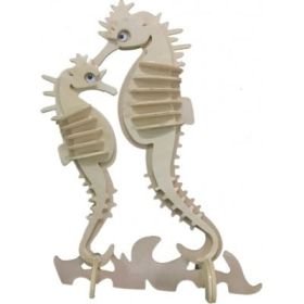 Puzzle lemn 3D - Caluti de mare, de colorat, Amos