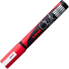 Marker cu creta UNI Chalk PWE-5M, varf rotund, 1. 8-2. 5mm, Rosu fluorescent