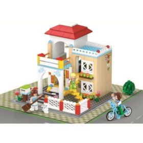 Joc de constructie Dulce casa, pvc, Sluban M38-B0533, 380 piese, 38x28. 5x6. 7cm