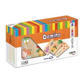Joc Domino XL din lemn, reversibil, cu Ilustratii, Cayro
