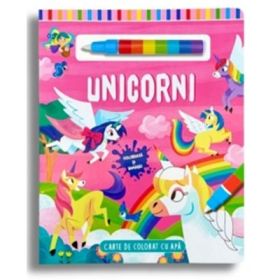 Unicorni. Carte de colorat cu apa