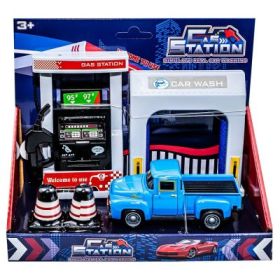Benzinarie cu spalatorie + camioneta, 5 piese/set