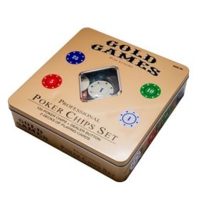 Set poker: Carti + jetoane, in cutie metal