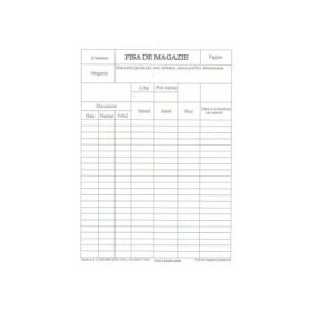 Tipizat - Fisa de magazie A5, carton velin, 100/bloc