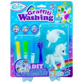 Set creativ, Animalute care pot fi desenate si spalate, 2 buc