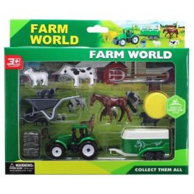 Play set Ferma, Tractor + animale, 9 piese/cutie