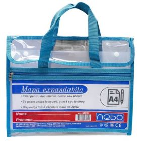 Mapa A4, din plastic, expandabila, 13 + 1 compartimente, NEBO
