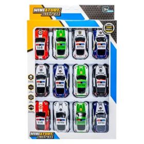 Masinute sport, cu frictiune, 6. 8x3. 1x2. 3 cm, 12 buc/set