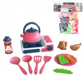 Play set bucatarie Aragaz + accesorii, 13 piese/set