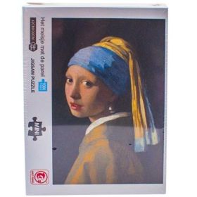 Puzzle carton mini, Fata cu cercel de perla, 1000 piese