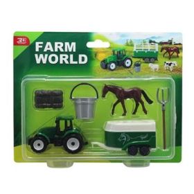 Play set Ferma, Tractor + animale, 6 piese/blister