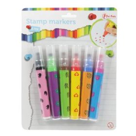 Markere cu stampile, 6 buc/set, Toi-Toys