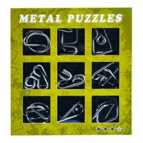 Puzzle mecanic, din metal, 9 buc/set
