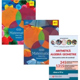 Pachet 3 Culegeri de Matematica pentru clasa a 6-a: Clubul Matematicienilor (semestrele 1+2) si Aritmetica. Agebra. Geometrie. Olimpiade, concursuri si centre de excelenta - Marius Perianu, Artur Balauca
