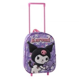 Ghiozdan gradinita Cerda Kuromi 3D, 25 cm, 1 compartiment, tip troller, 630046